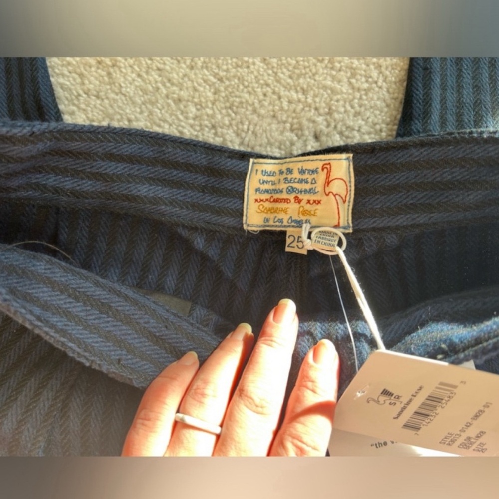 Free People X Sandrine Rose - Paper with Patch Pinstripes Pants Berlin - Size 25 - Picture 4 of 9